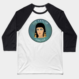 Liz Taylor Forever - Elizabeth Taylor Tribute Design, Textured Blue Background Baseball T-Shirt